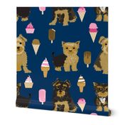 Yorkie yorkshire terrier ice cream funny novelty dog dogs pet dog owners must have fabrics for dog quilts