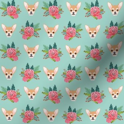 Chihuhua floral flowers flower cute dog baby girl nursery sweet pet dogs