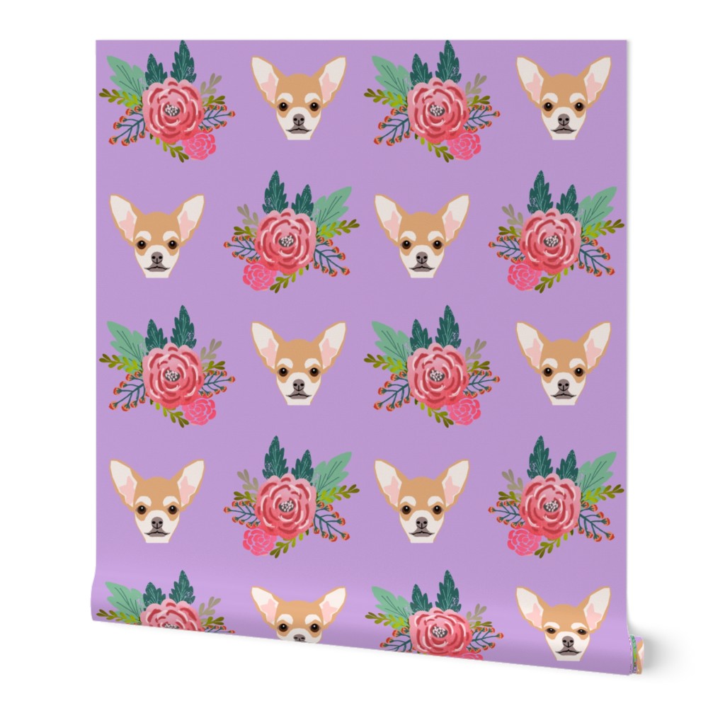 Chihuhua floral flowers flower cute dog baby girl nursery sweet pet dogs