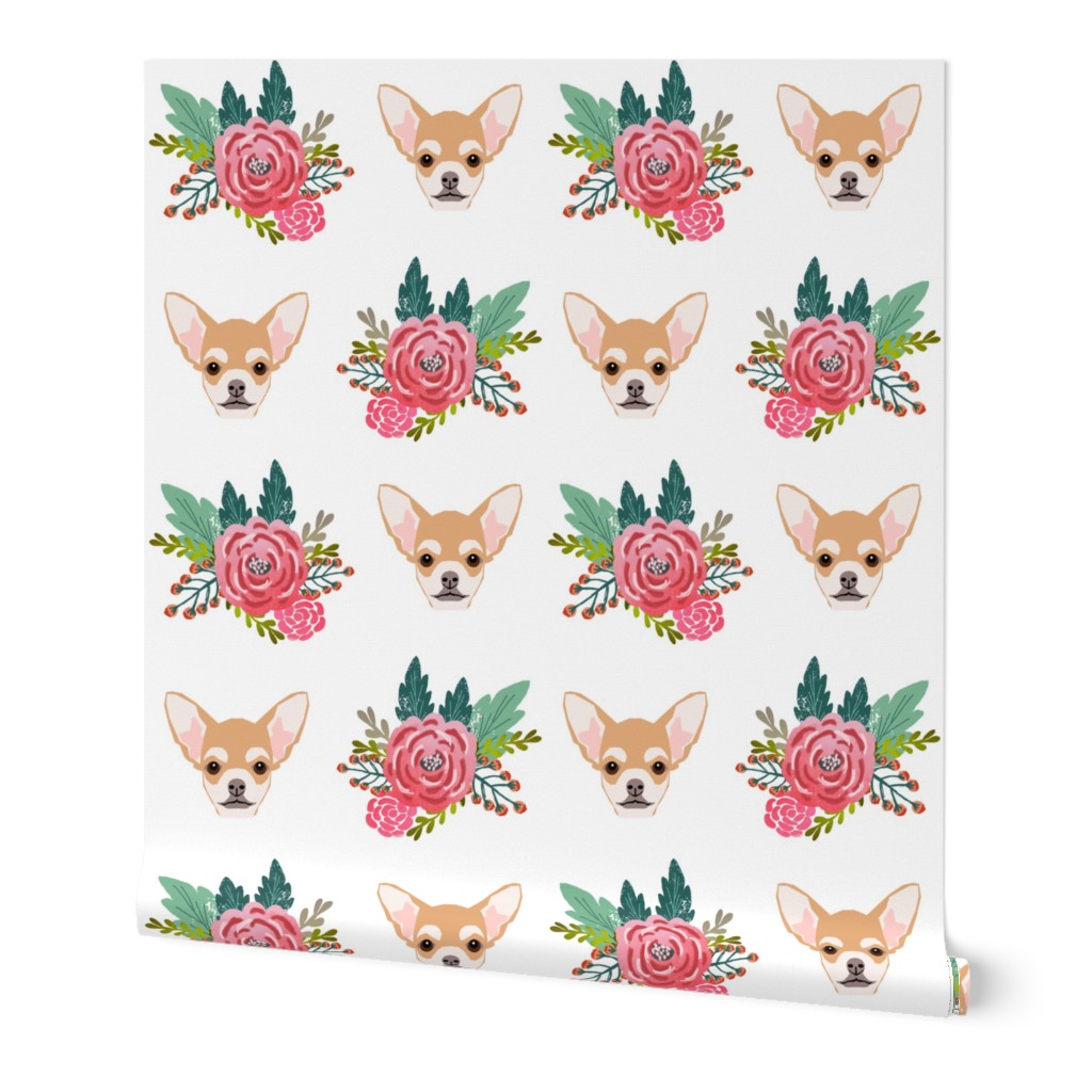 Chihuhua floral flowers flower cute dog baby girl nursery sweet pet dogs