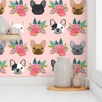 French Bulldog flowers florals frenchies dog girls flowers baby nursery sweet painted flower