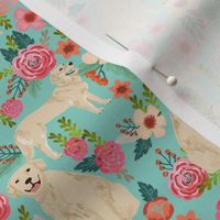 Golden Retriever, dog dogs, florals, flowers, cute nursery baby girls pastel mint all  over dog print