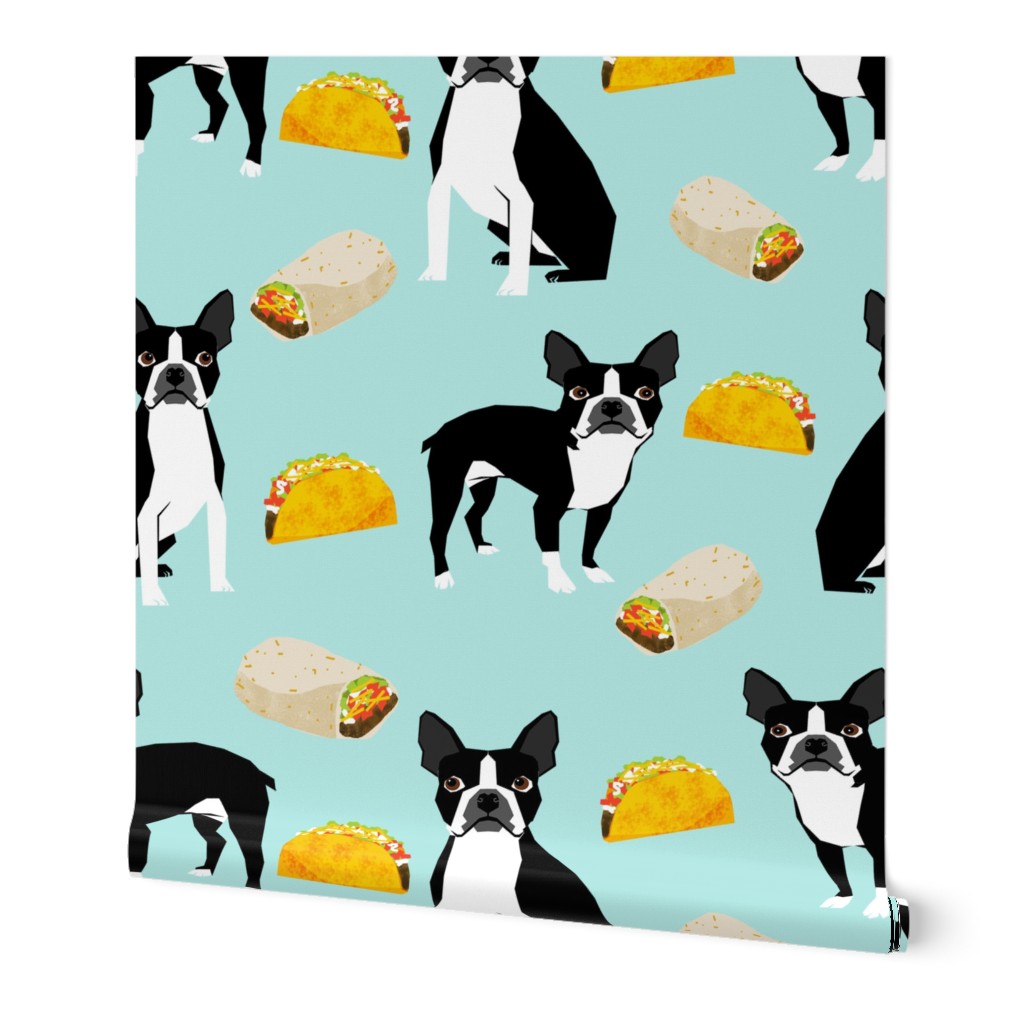 Boston Terrier Tacos, food, novelty, tacos, mexican food, cute dog, dogs, funny dog print