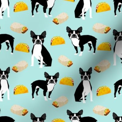 Boston Terrier Tacos, food, novelty, tacos, mexican food, cute dog, dogs, funny dog print