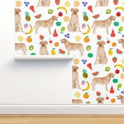 Labrador Retriever, yellow lab, lab dog, dogs, dog, fruit, summer, cute fun, food, novelty print