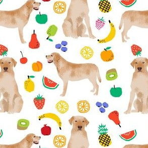 Labrador Retriever, yellow lab, lab dog, dogs, dog, fruit, summer, cute fun, food, novelty print