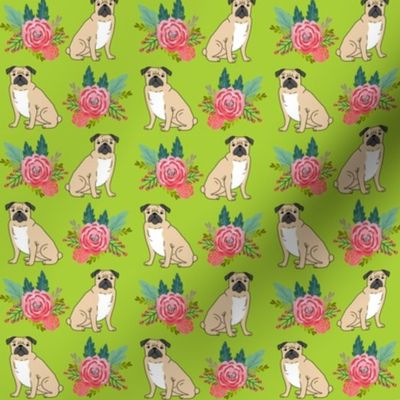 Pug flowers, florals, bouquet, painted floral, pug dog, pugs, pug, girls nursery baby