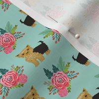 Yorkie flowers florals, yorkshire terrier, yorkies, cute yorkie fabric for dog owners yorkie owner must  have fabric accessories for dogs