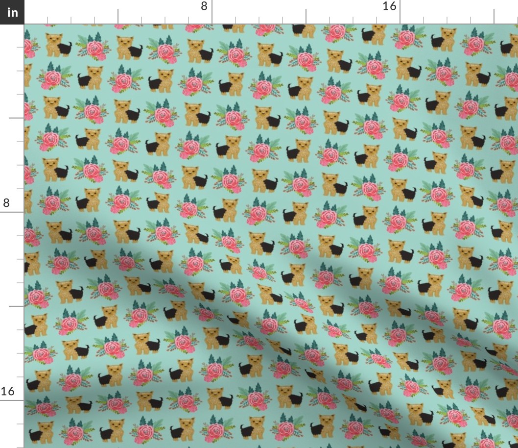 Yorkie flowers florals, yorkshire terrier, yorkies, cute yorkie fabric for dog owners yorkie owner must  have fabric accessories for dogs