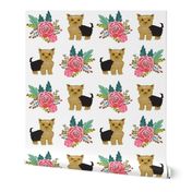 Yorkie flowers florals, yorkshire terrier, yorkies, cute yorkie fabric for dog owners yorkie owner must  have fabric accessories for dogs