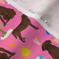 Chocolate Labrador retriever, chocolate lab, labrador, dog, beach, summer cute, pet dogs, beach fabric for lab owners, dog owners preppy dogs