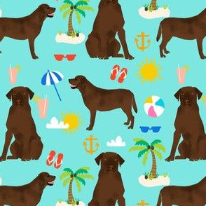 Chocolate Labrador retriever, chocolate lab, labrador, dog, beach, summer cute, pet dogs, beach fabric for lab owners, dog owners preppy dogs