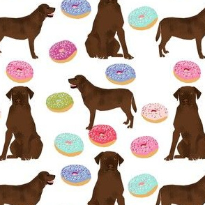 Chocolate Labrador, labrador retriever, chocolate lab dog, cute donuts, funny dog food, foods, novelty dog print