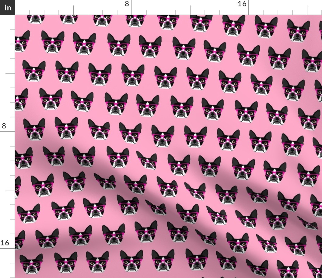 Boston Terrier glasses dog glasses cute dogs dog print for boston terrier owners fabric for boston terrier owners home dec textiles baby cute