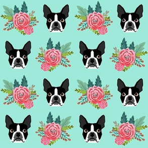 boston terrier floral mint cute dogs best fabric for dog owners