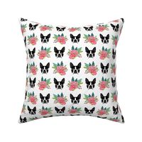 boston terrier floral heads cute girls spring flower floral bud pet dog dogs cute fabrics