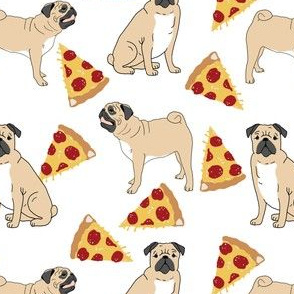 pizza pugs pug dog food novelty funny trendy cute pugs and pizza fabrics pizza pug