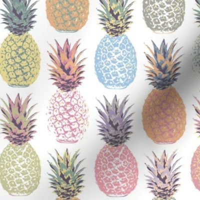 Pastel Pineapple Summer, Soft Hued Tropical Fruit