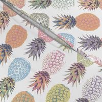 Pastel Pineapple Summer, Soft Hued Tropical Fruit