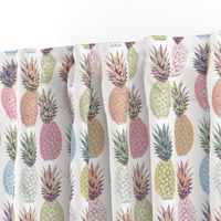 Pastel Pineapple Summer, Soft Hued Tropical Fruit