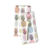 Pastel Pineapple Summer, Soft Hued Tropical Fruit