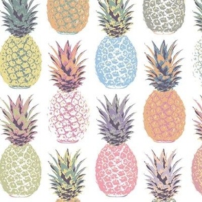 Pastel Pineapple Summer, Soft Hued Tropical Fruit