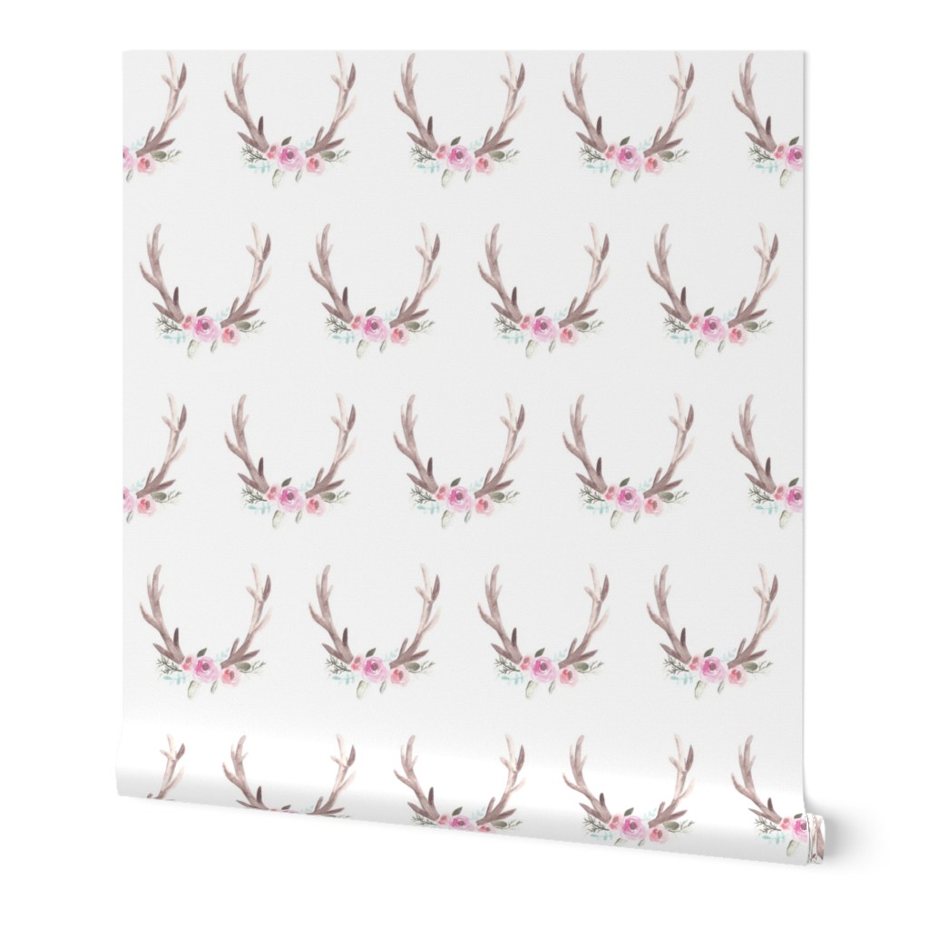 Watercolor Floral Antlers