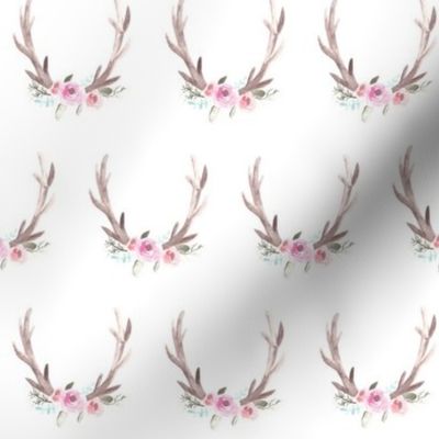 Watercolor Floral Antlers