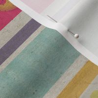 Rainbow vintage ribbon button fabric