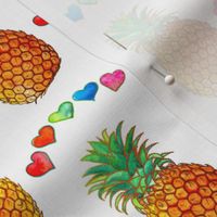 Happy Summer Pineapples and Rainbow Hearts