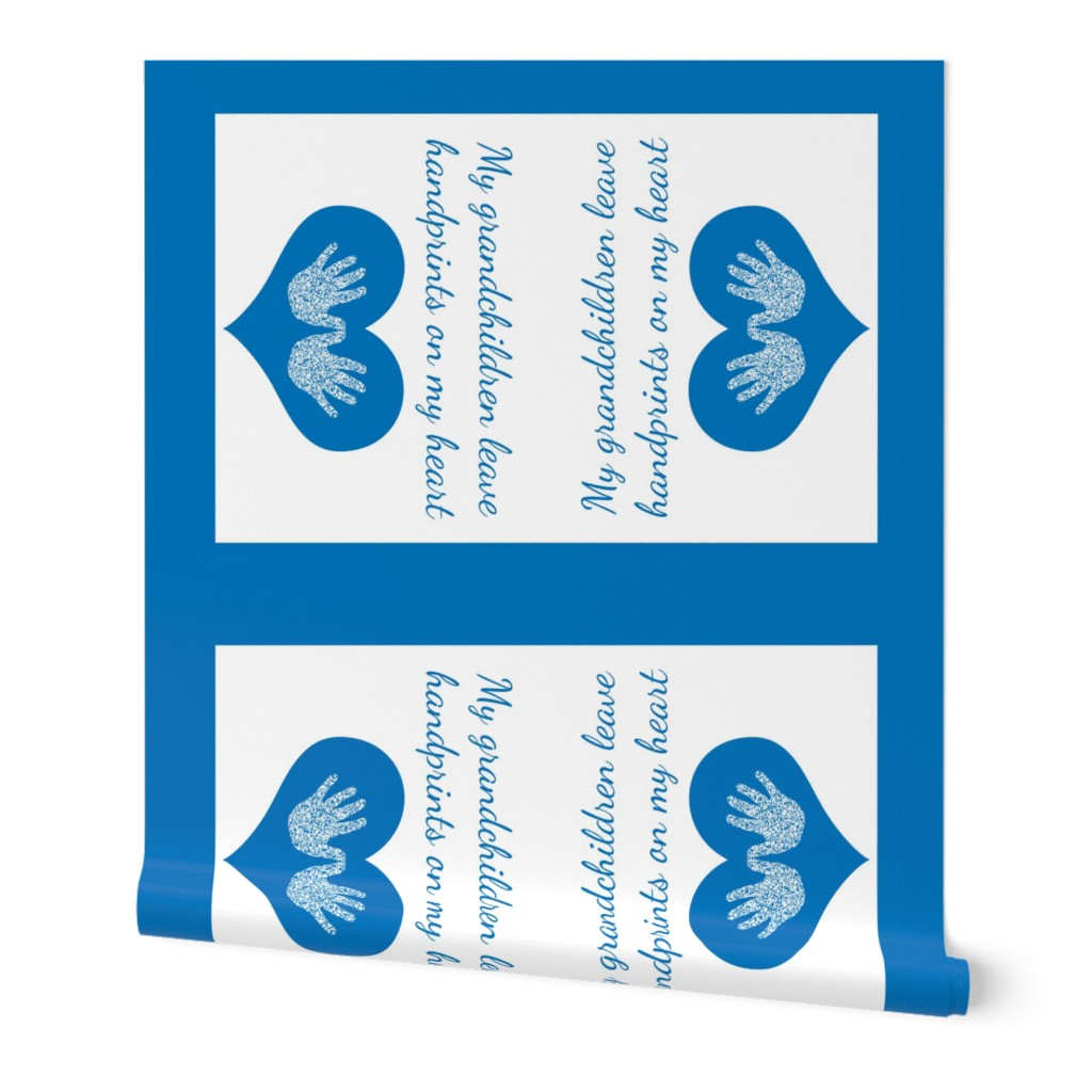 Blue handprints Grandmother Tea Towel