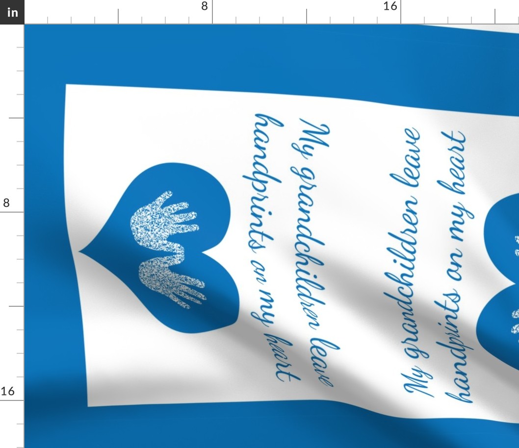 Blue handprints Grandmother Tea Towel