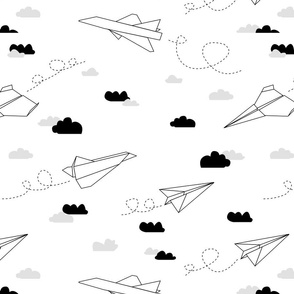 Paper plane (b&w)