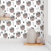 Cool geometric Scandinavian summer style indian summer animals little baby owl beige white XS