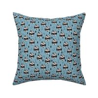 Cool geometric Scandinavian winter style indian summer animals little baby panda raccoon skunk blue XS