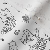 cat mermaids pattern