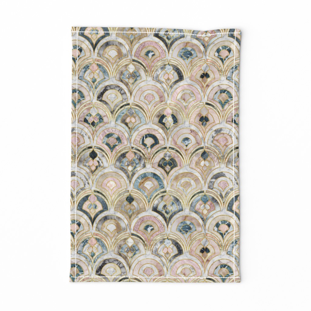 Marble Art Deco Tiles in Soft Pastels