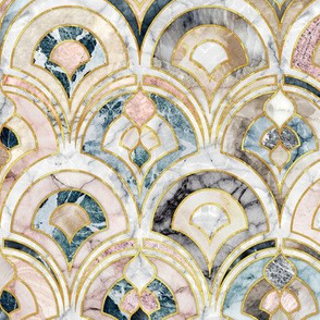 Marble Art Deco Tiles in Soft Pastels