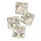 Marble Art Deco Tiles in Charcoal Grey