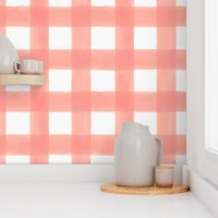 Watercolor Gingham // Peach 3.5"