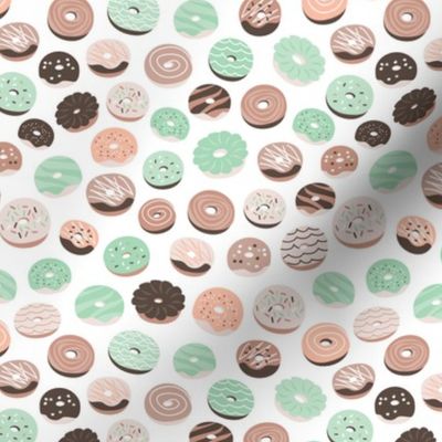 Colorful donuts sweet NY bakery goods candy design pastel peach mint