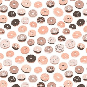 Colorful donuts sweet NY bakery goods candy design soft peach pink