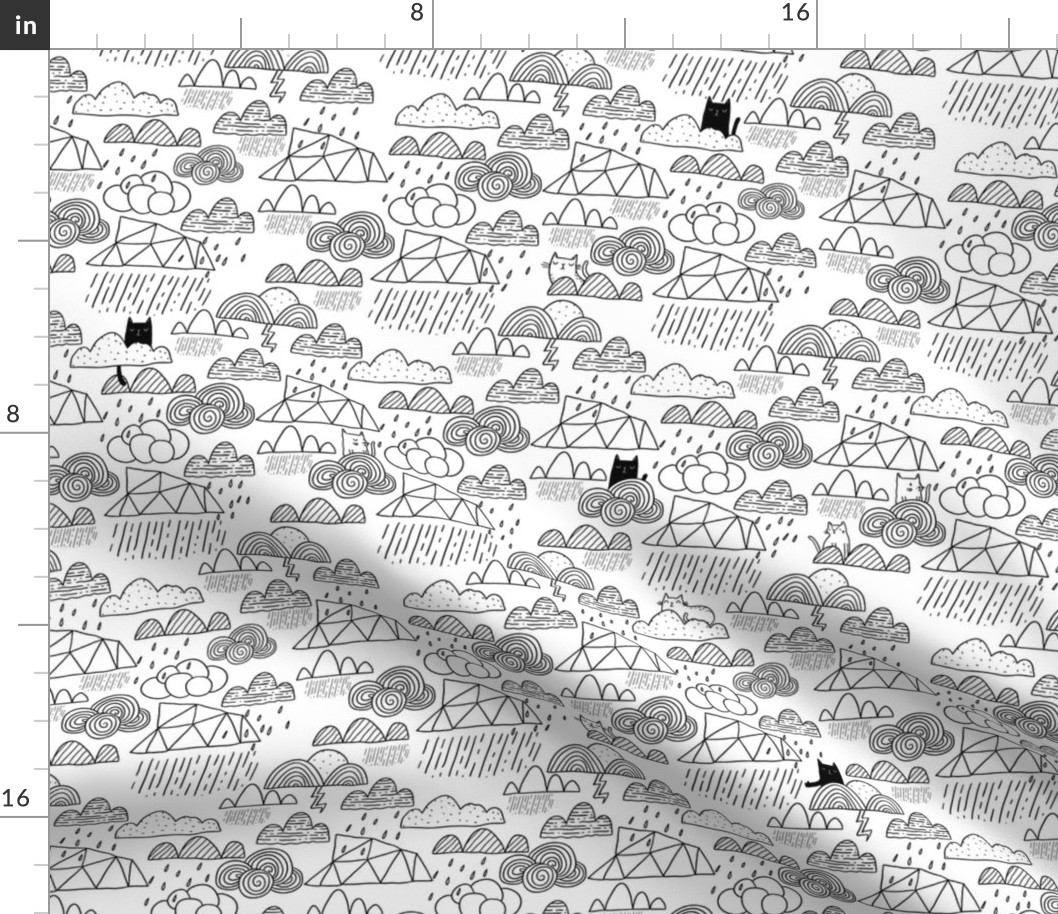 doodle clouds CATS