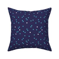 Blue stars good night sweet dreams sparkle navy aqua