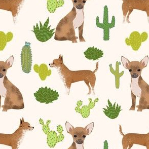 chihuahua dog sweet teacup cute dogs short haired chihuahua dogs cactus trendy neutral kids baby dog fabric