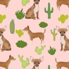 chihuahua dog pink cactus trendy kids baby cute cactus summer succulent pet dogs cute baby fun fabric