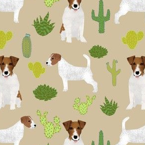 jack russell terrier cactus cacti summer succulent jack russells fabric