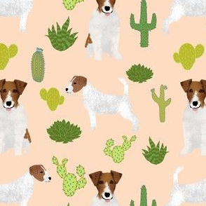 jack russell terrier fabric with cactus summer cacti succulent jack russells cute dogs dog pet dog