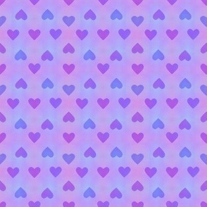 Hearts in Purple Blue