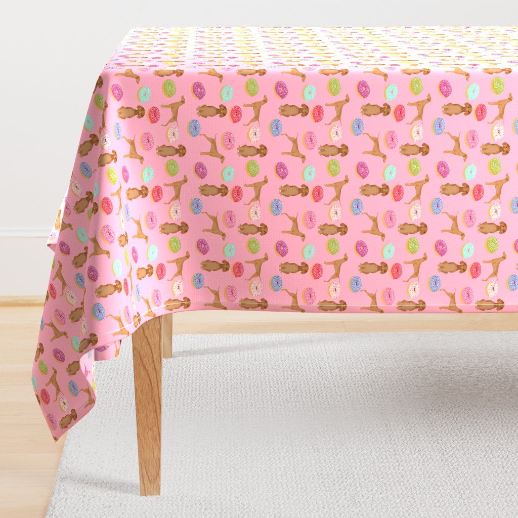 vizsla dogs donut food novelty funny cute pink donuts love dogs love donuts fabric